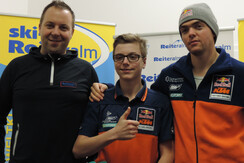 v.l. Reiteralm Geschäftsführer Mag. Daniel Berchthaller, Simon Breitfuß, Matthias Walkner (2. bei Rallye Dakar)